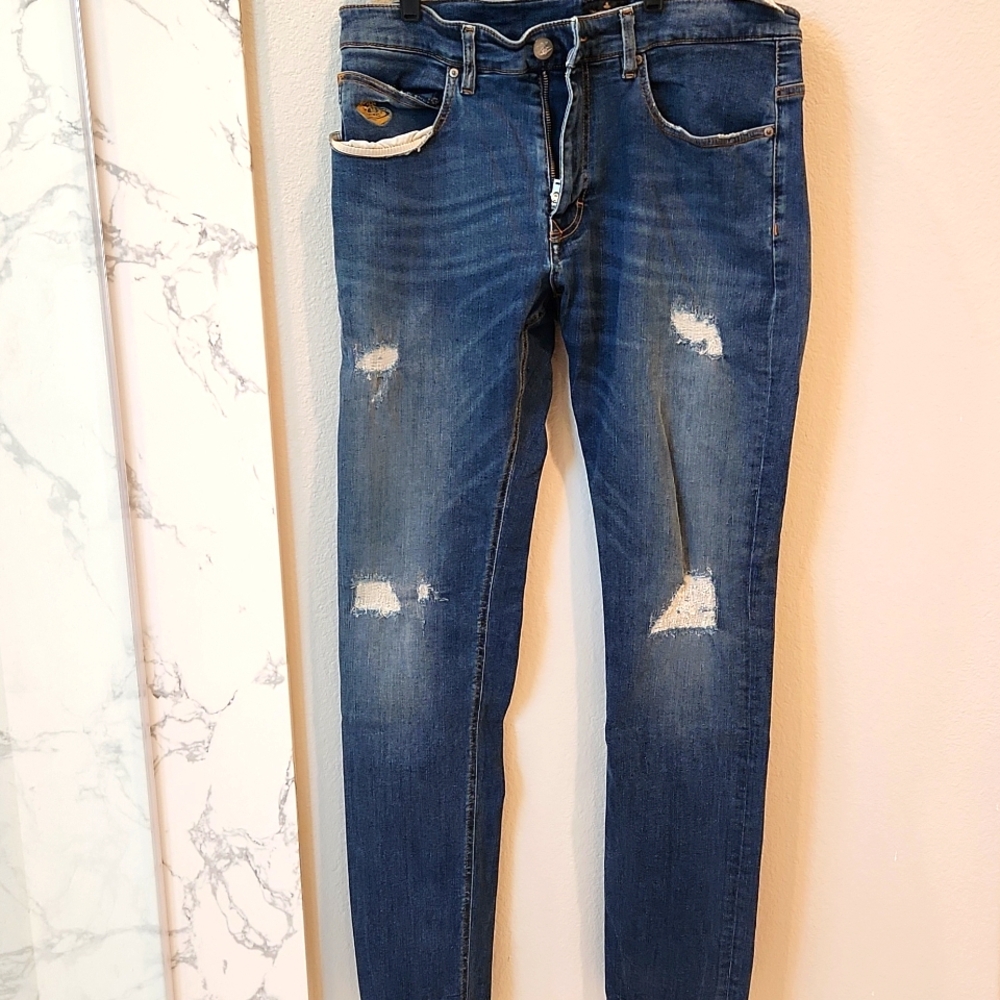 Vivienne Westood Distressed Skinny Jeans, Size 32